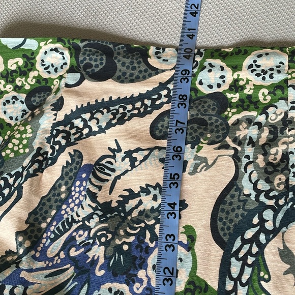 CK Bradley Blue & Green Dragon Print Maxi Skirt Size Large - Picture 4 of 7